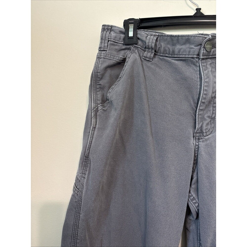Carhartt Men’s Gray Work Pant 33x32 Pockets Relaxed Fit - Picture 2 of 11